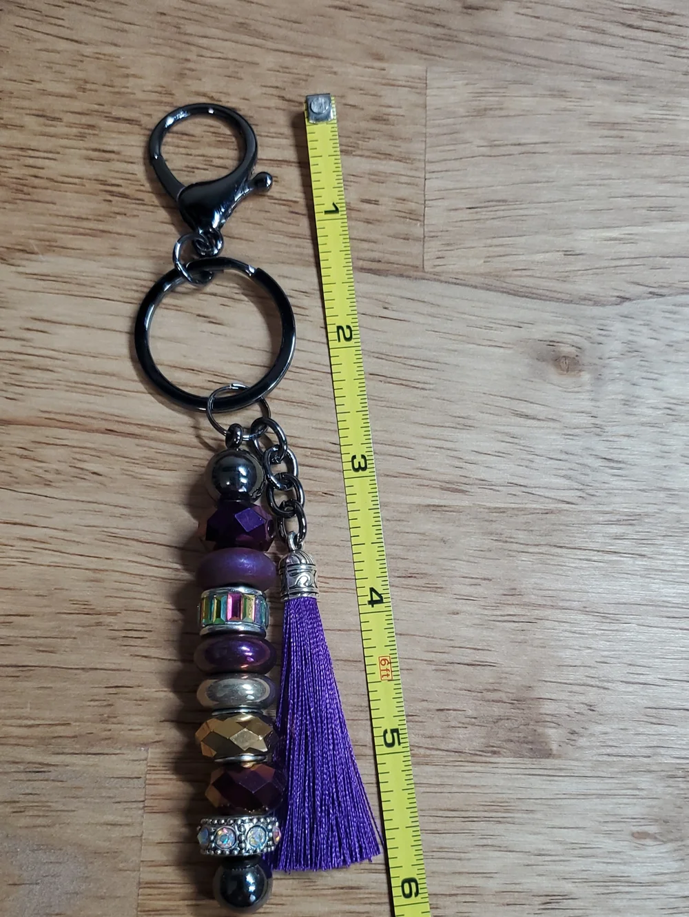 Purple Tassel Bead Keychain - Women Accessories